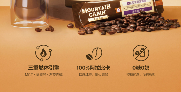 MOUNTAIN CABIN®MCT无糖速溶咖啡｜谢月开百货展示图