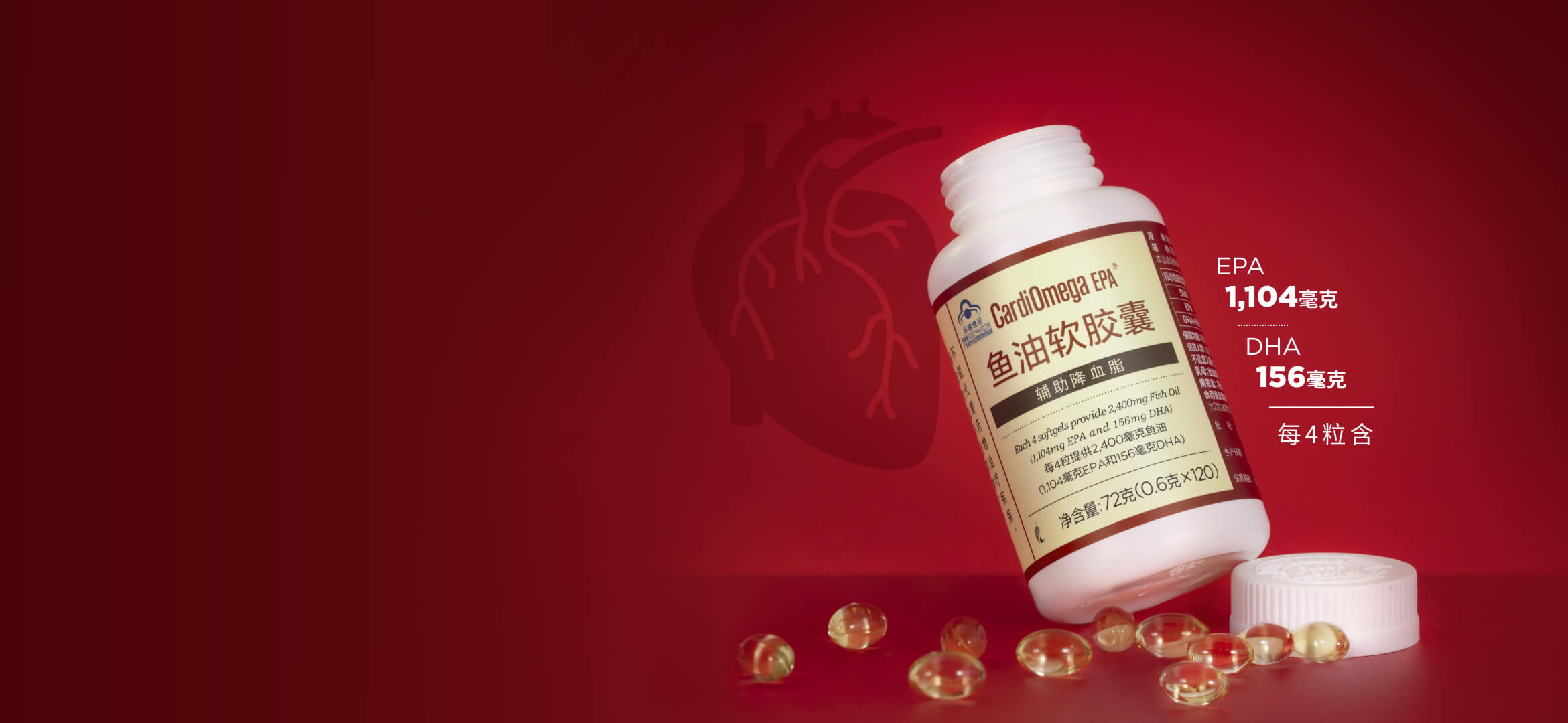 CardiOmega EPA ®鱼油软胶囊｜谢月开百货展示图